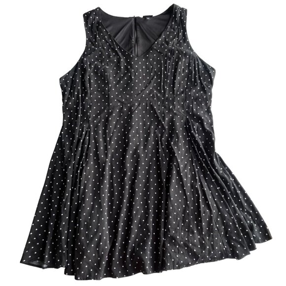 Torrid Black Polka Dot Sleeveless Fit & Flare Mini Dress Stretchy Plus Size 22 - Picture 1 of 5